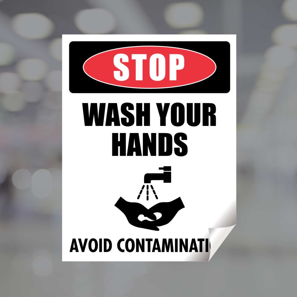 AVOID CONTAMINATION Coronavirus Window Cling