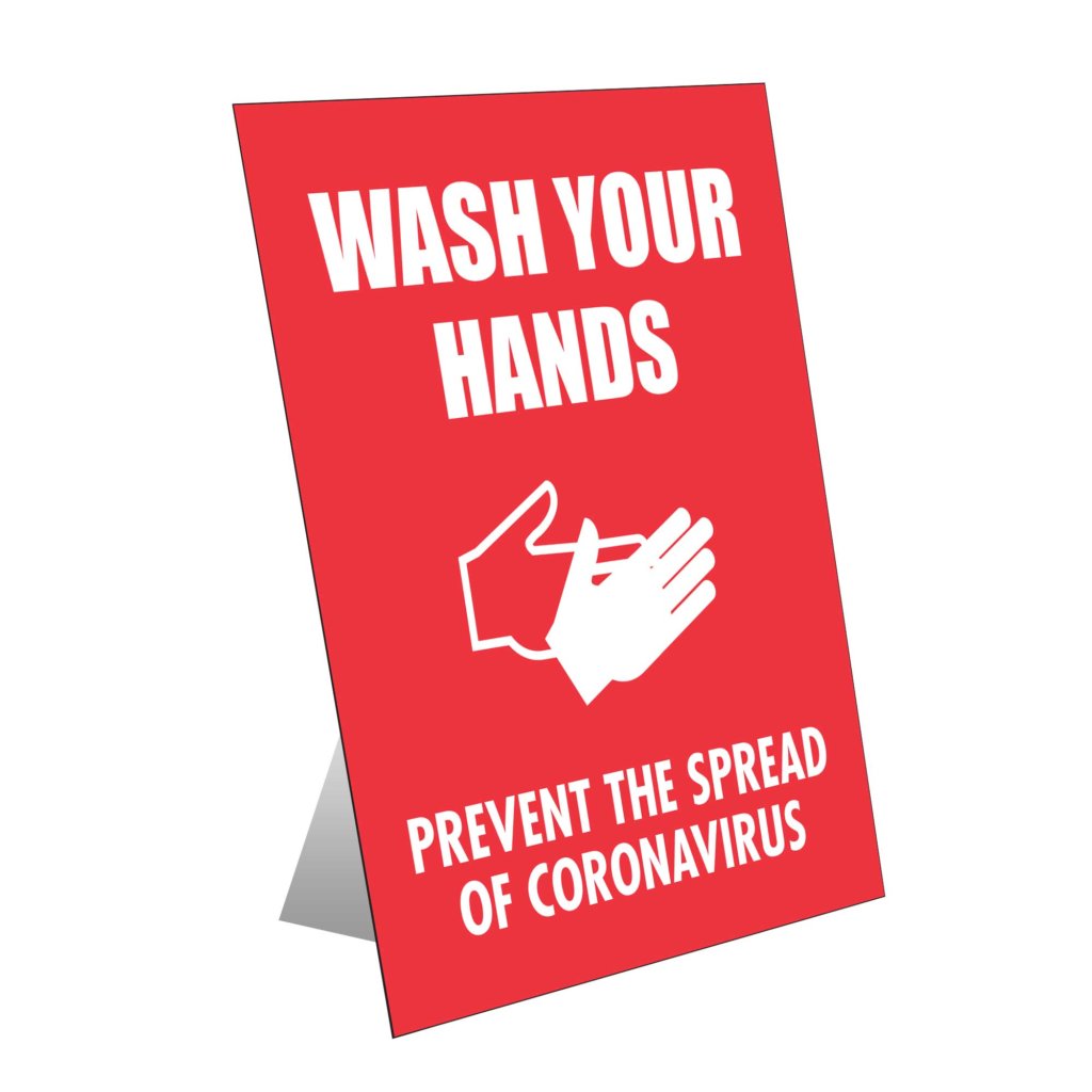 "Wash Your Hands" Prevent Coronavirus COVID-19 Easel Back Sign