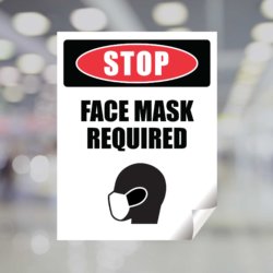 Stop Face Mask Required Window Cling