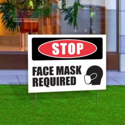 Stop – Face Mask Required Yard Signs