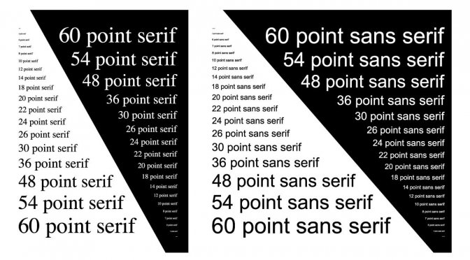 font and text points sizes