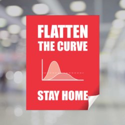 Flatten The Curve Stay Home Window Decal