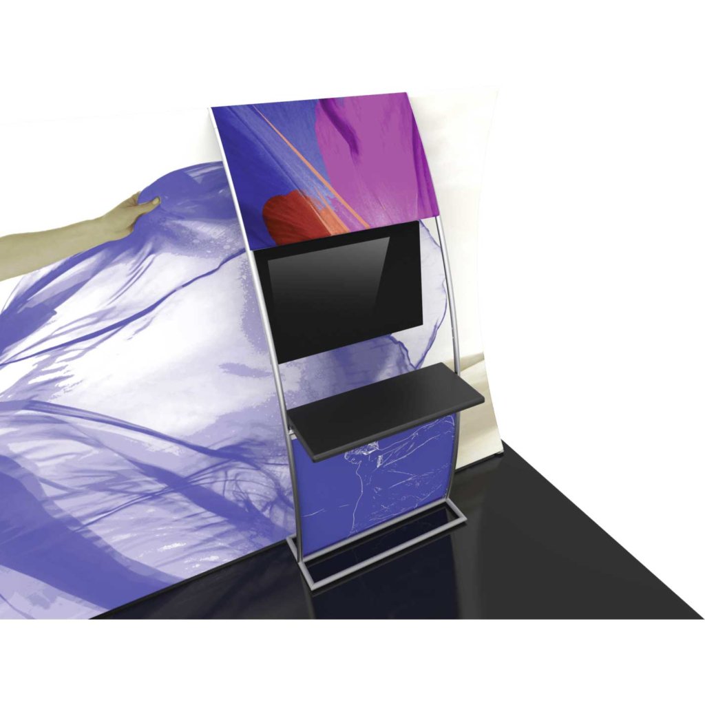 Add-on 3x8-ft Display with Sign, Monitor Mount & Shelf | Orbus Formulate 04