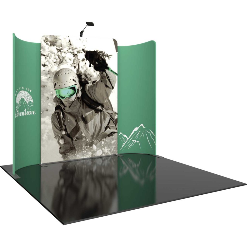 10-ft Curved Display with 3 Art Panels & Lighting | Orbus Formulate 02