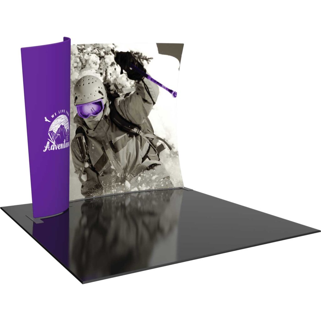 10-ft Curved Portable Display with 2 Custom Art Panels | Orbus Formulate 04