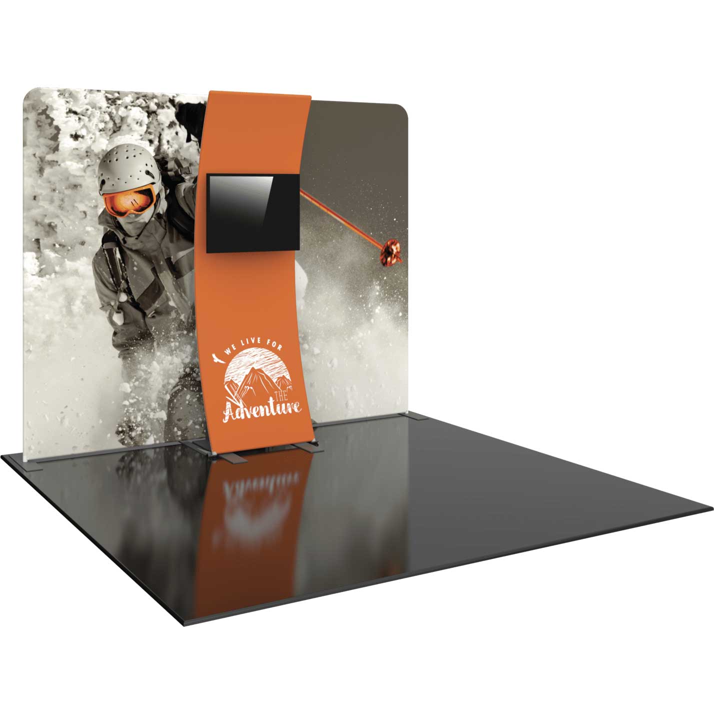 10-ft Portable Display with Monitor Kiosk | Orbus Formulate 06 - Image 1