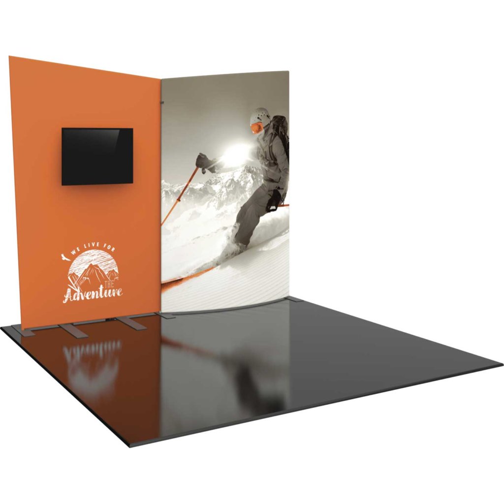 10-ft Funky 2-Panel Display with Monitor Mount | Orbus Formulate 09