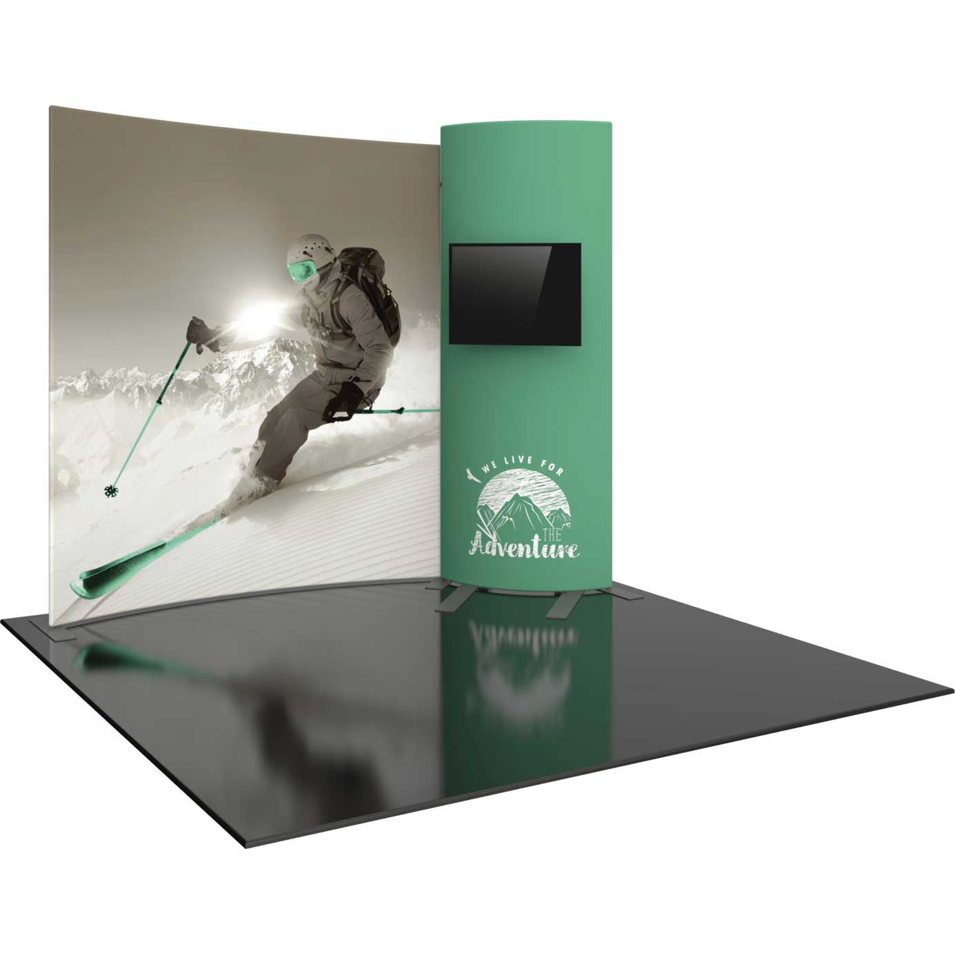 10-ft Curved Display with Monitor Kiosk | Orbus Formulate 11 - Image 1