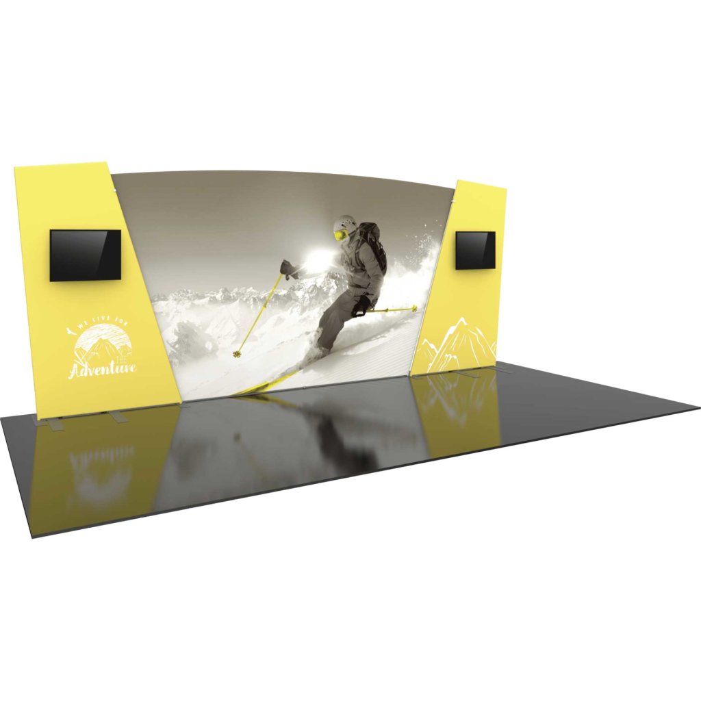 20-ft Decorative Display Wall with Monitor Mounts | Orbus Formulate 06