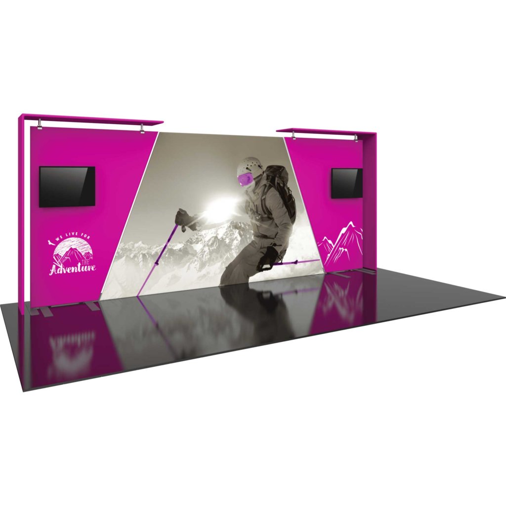 20-ft Display with Stand-off Accents & Monitor Mounts | Orbus 07