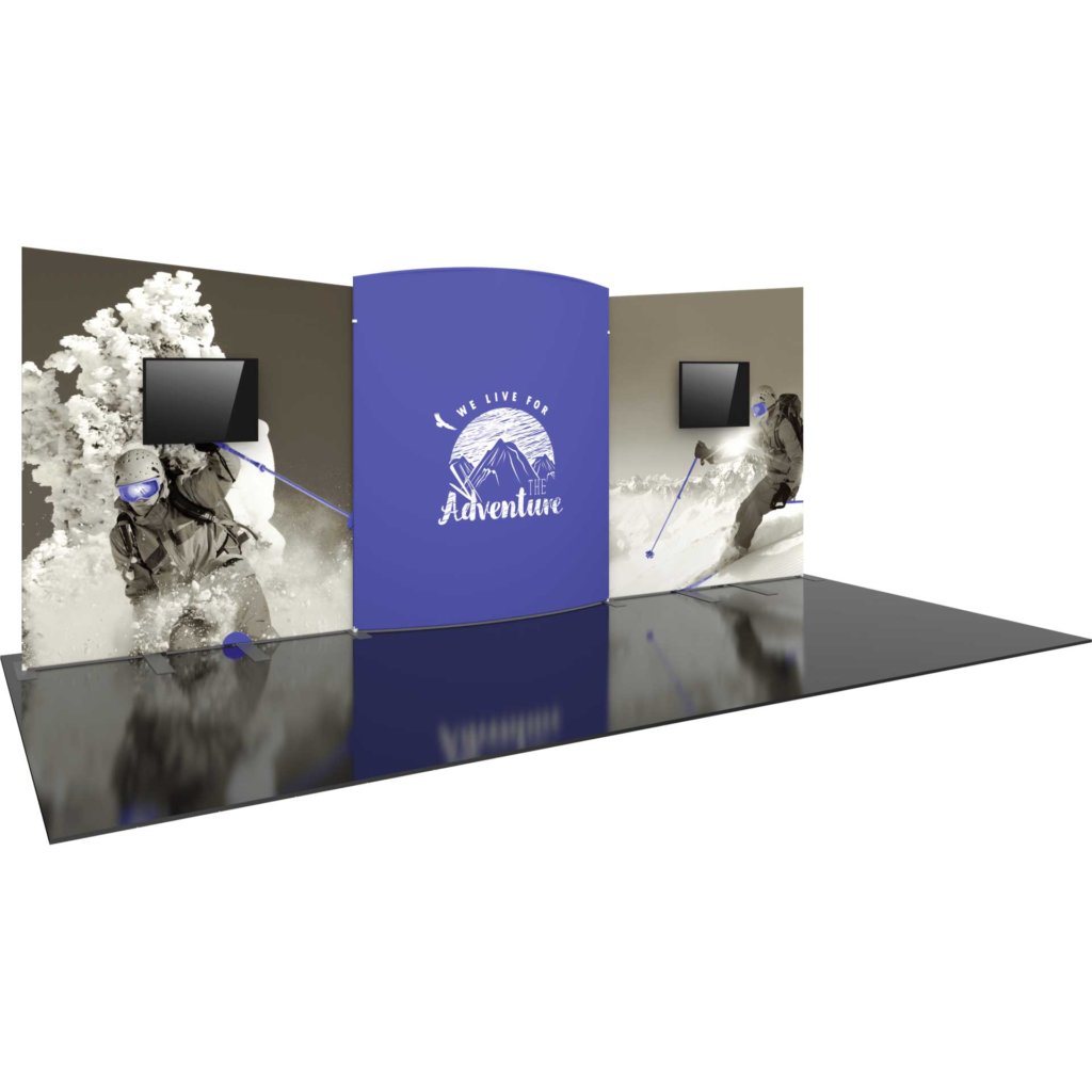 20x8-ft Curved Wall with Monitor Mounts | Orbus Formulate 08