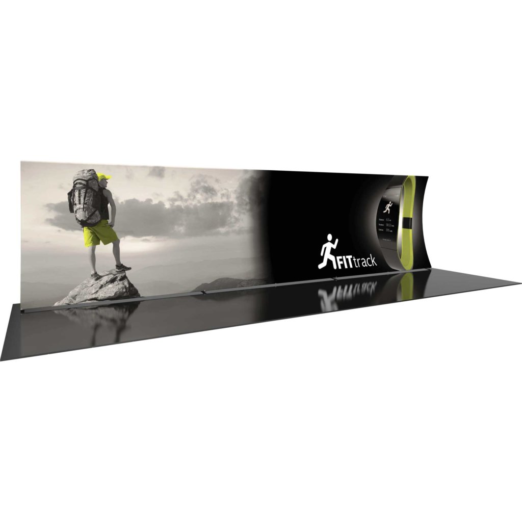 30x8-ft Vertical Curved Trade Show Display Wall | Orbus Formulate 04