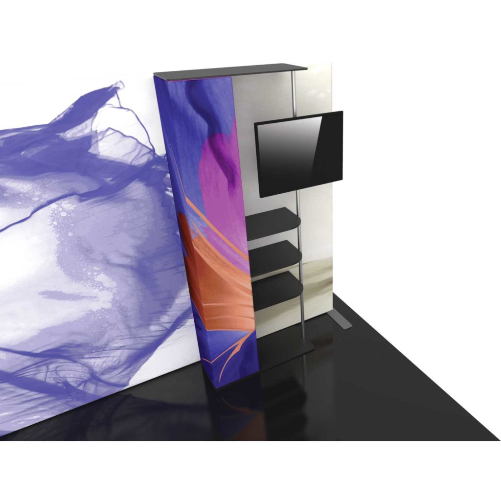 Add-on Display with 1x7.5-ft Sign, Monitor Mount & Shelves | Orbus Formulate 12