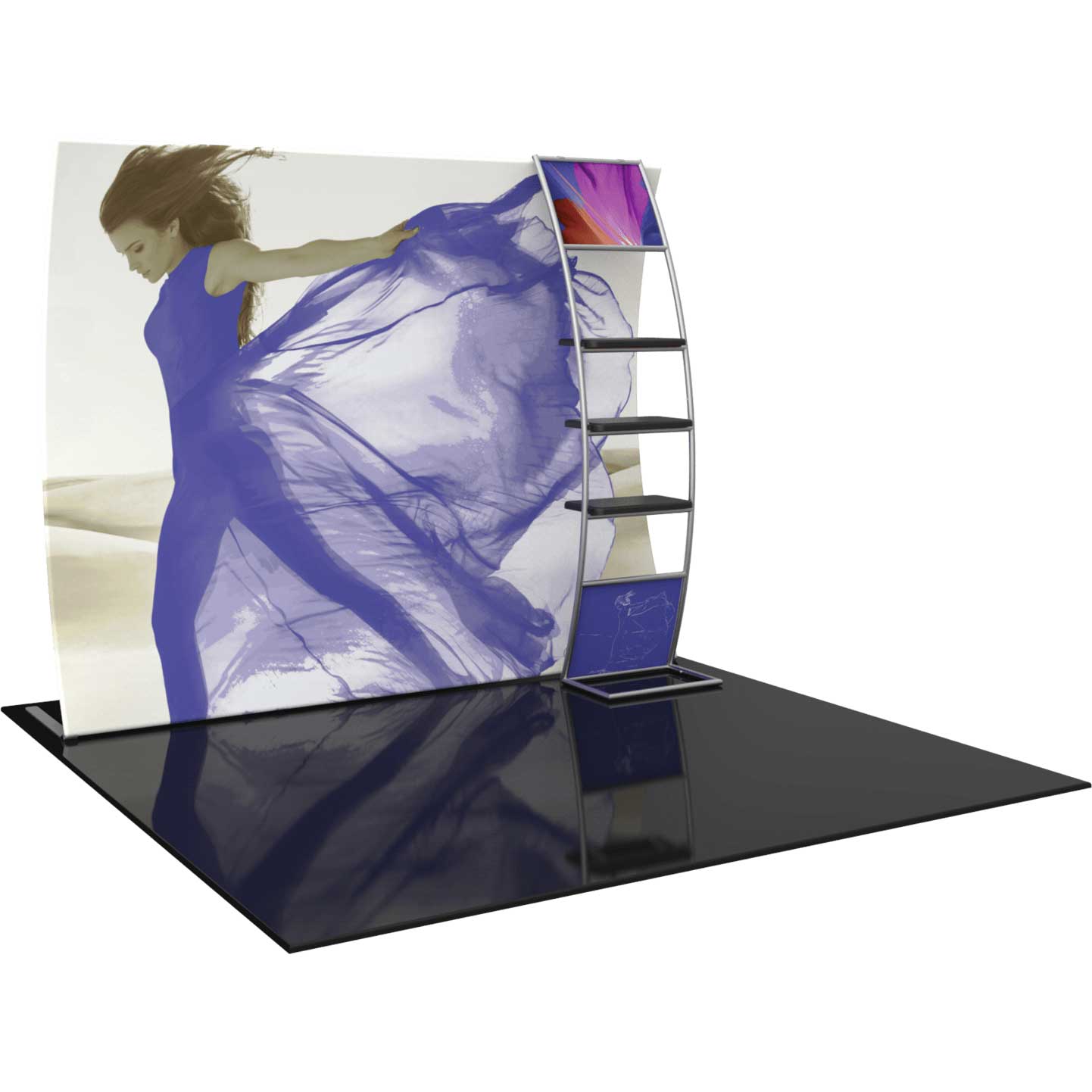 10-ft Vertical Curve Display with Shelves | Orbus Formulate VC10 - Image 1