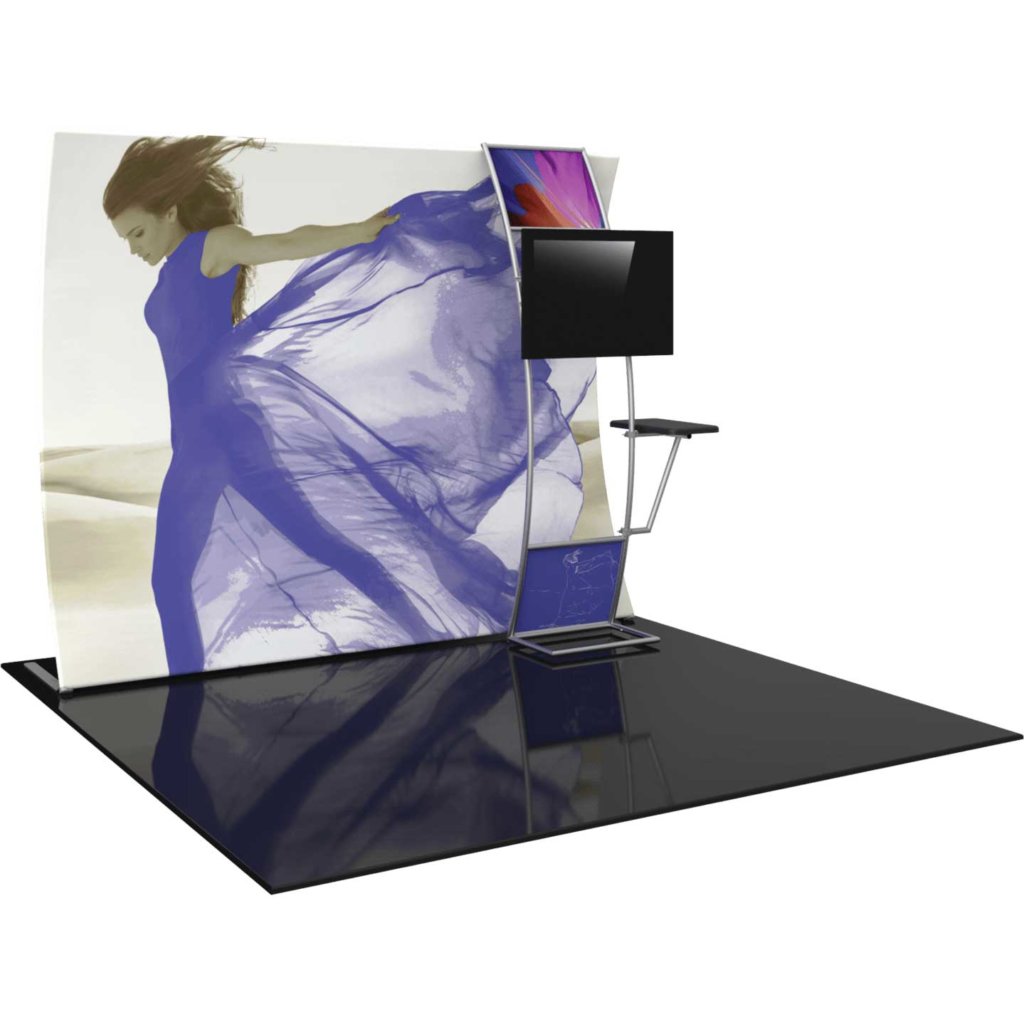 10-ft Vertical Curve Display with Monitor Mount & Table | Orbus Formulate VC9