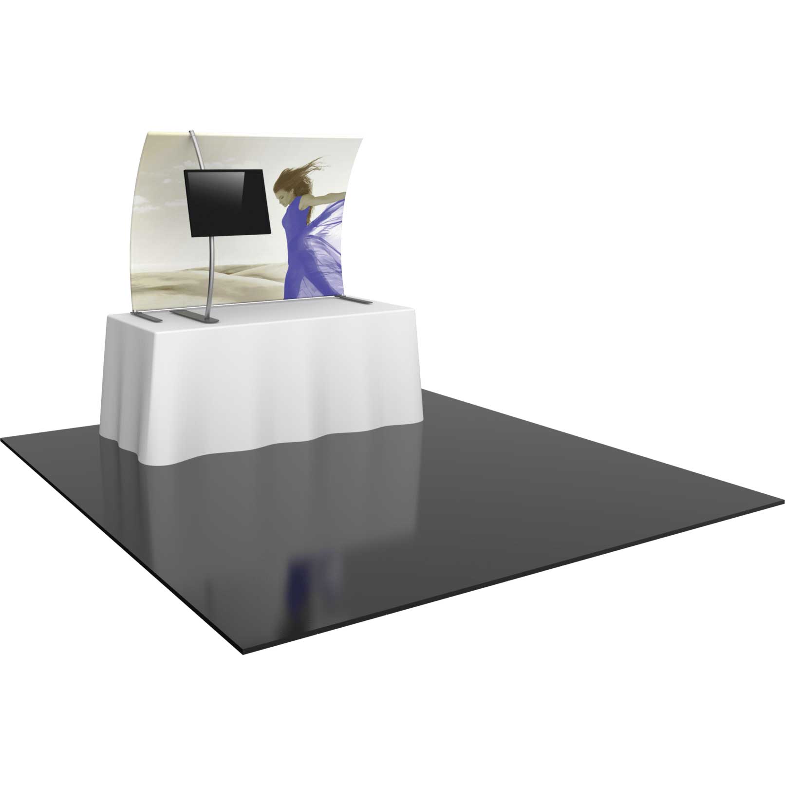 5-ft Tabletop Vertical Curve Display with Monitor Mount | Orbus Formulate Master TT3 - Image 1