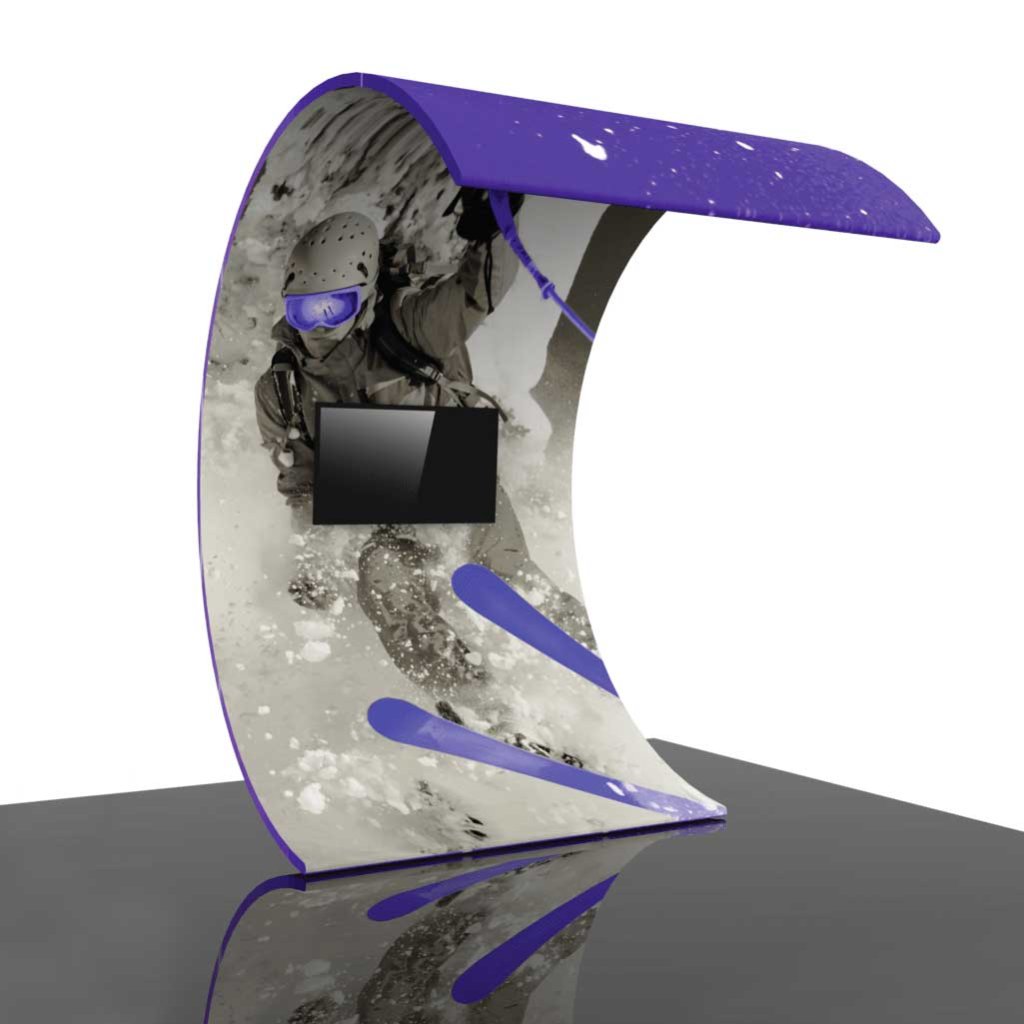 Curved Wall Display with TV Mount