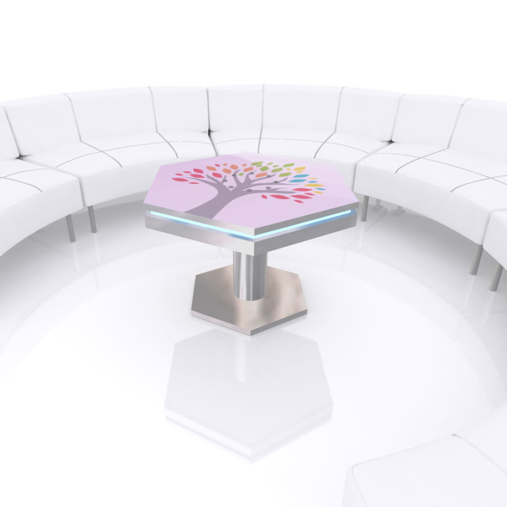 led lighted coffee table charging station