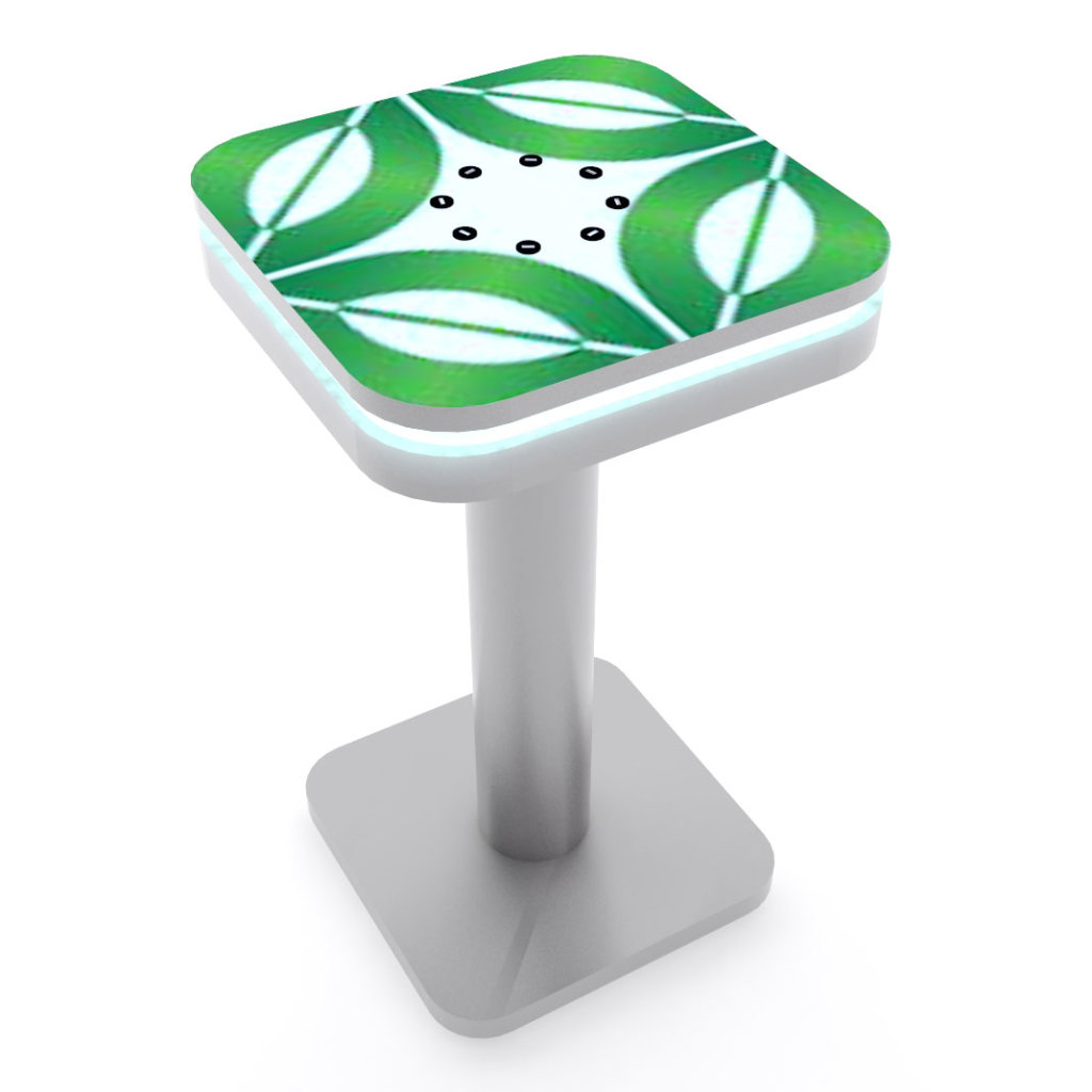 Small Bar Table with LED Rim & USB Charging, Various Shapes, 1.8x3.4-ft
