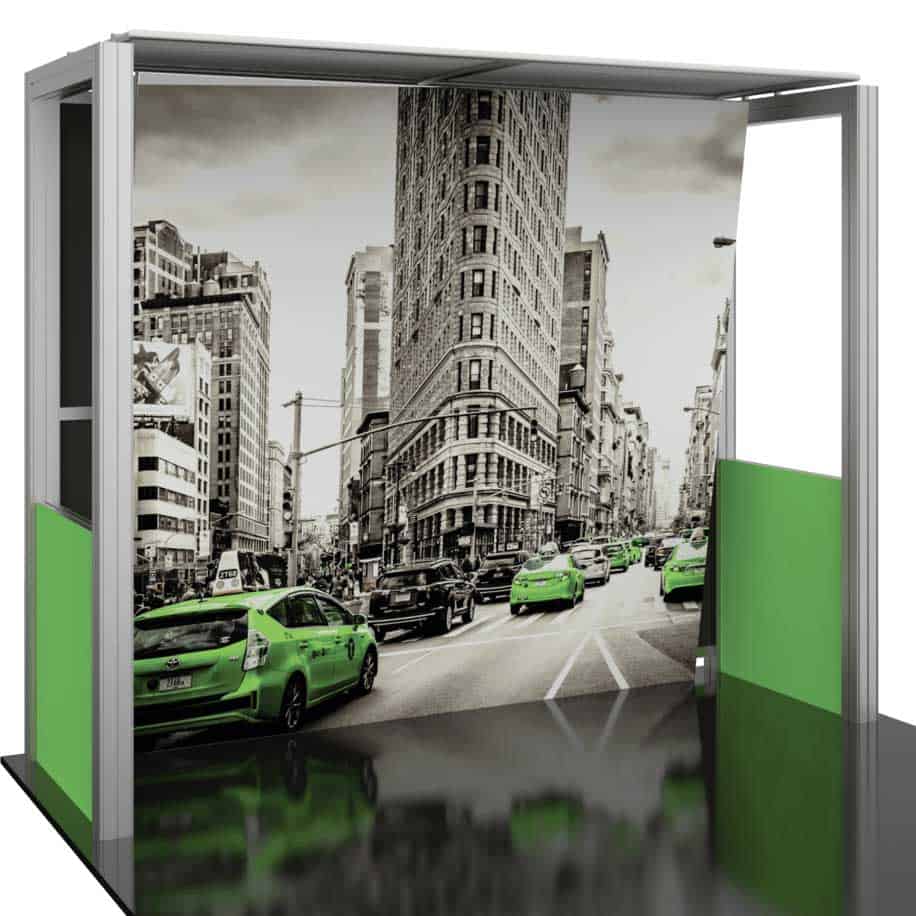 trade show display with 4 sides
