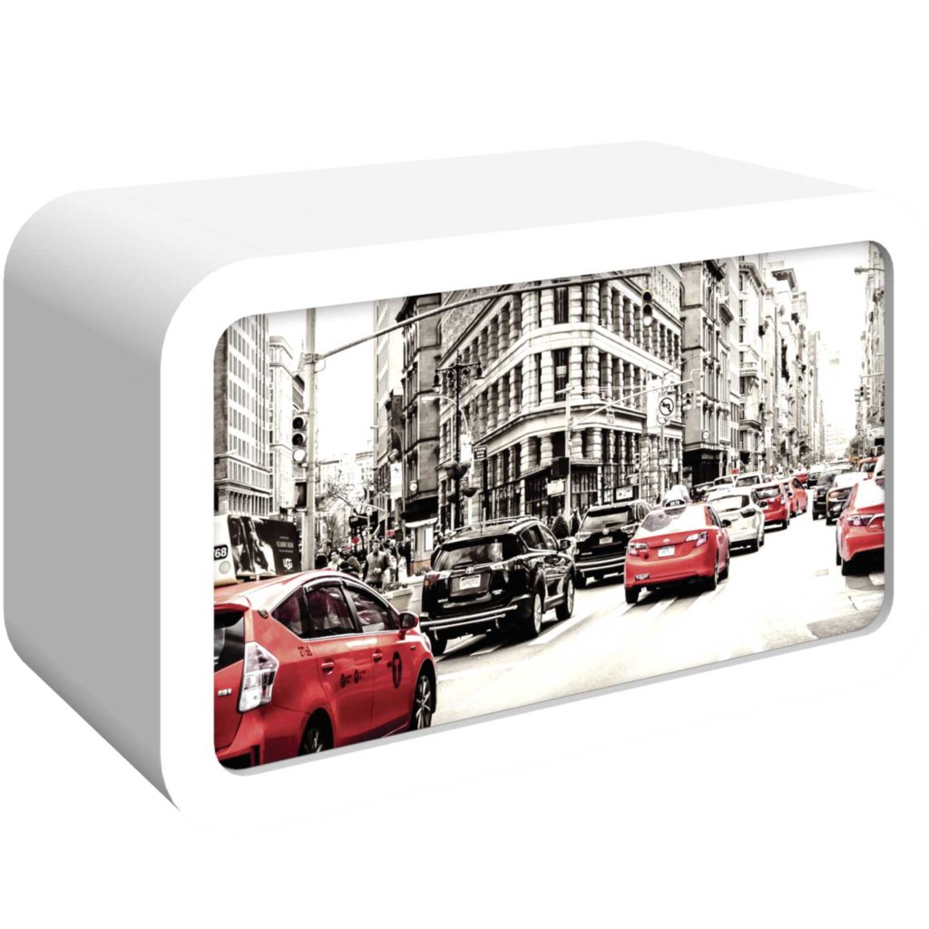 Backlit Modern Counter with Custom Art, 5.3x3x2.5-ft | Orbus Hybrid Pro 10
