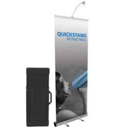 Lighted banner stand with case