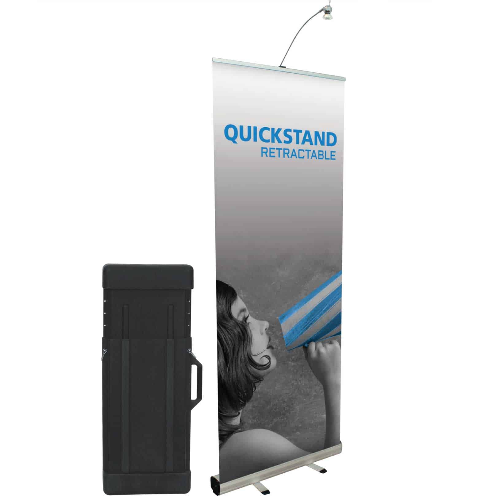 Retractable Banner Stand with Light & Case, 3x7ft Orbus Quickstand