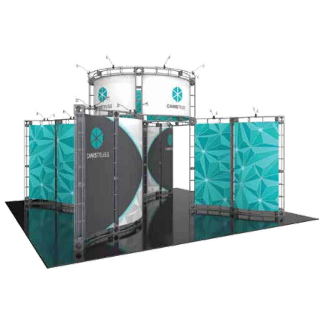 circular center trade show booth