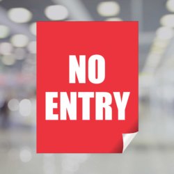 No Entry Window Decal