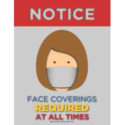 Notice Face Coverings Required At All Times