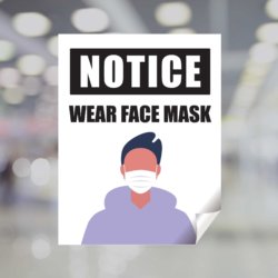 Notice Wear Face Mask Window Decal