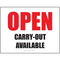 Open Carry-Out Available Sign