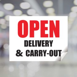 Open - Delivery & Carry-Out Window Decal
