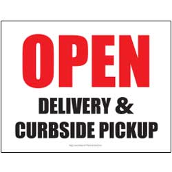 Open Delivery Curbside Pickup