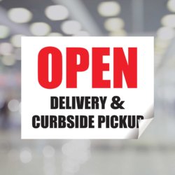 Open - Delivery & Curbside Pickup Window Decal
