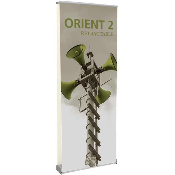 Double-sided Adjustable Height Banner Stand, 3-ft Wide x 5-7ft