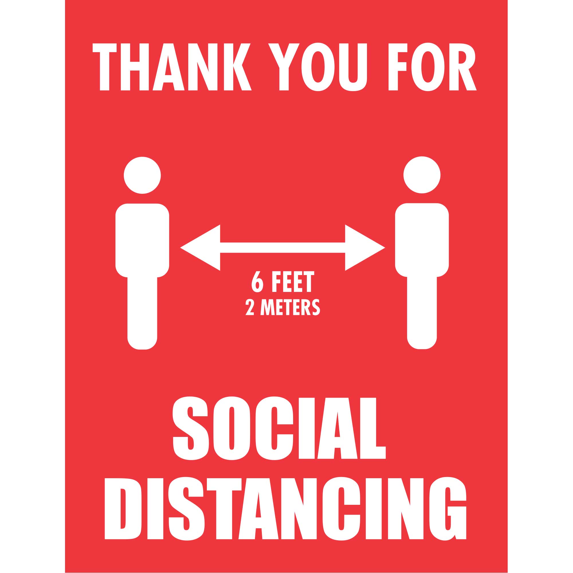 voedsel vergroting bijeenkomst Thank You For 6 Feet / 2 Meters Social Distancing" Poster | Plum Grove