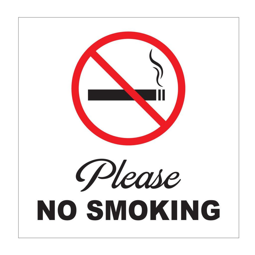 "Please No Smoking" Sign, 4-ft Steel Sign Stand