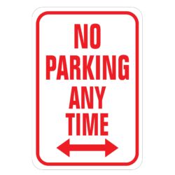 No Parking Any Time with Arrows