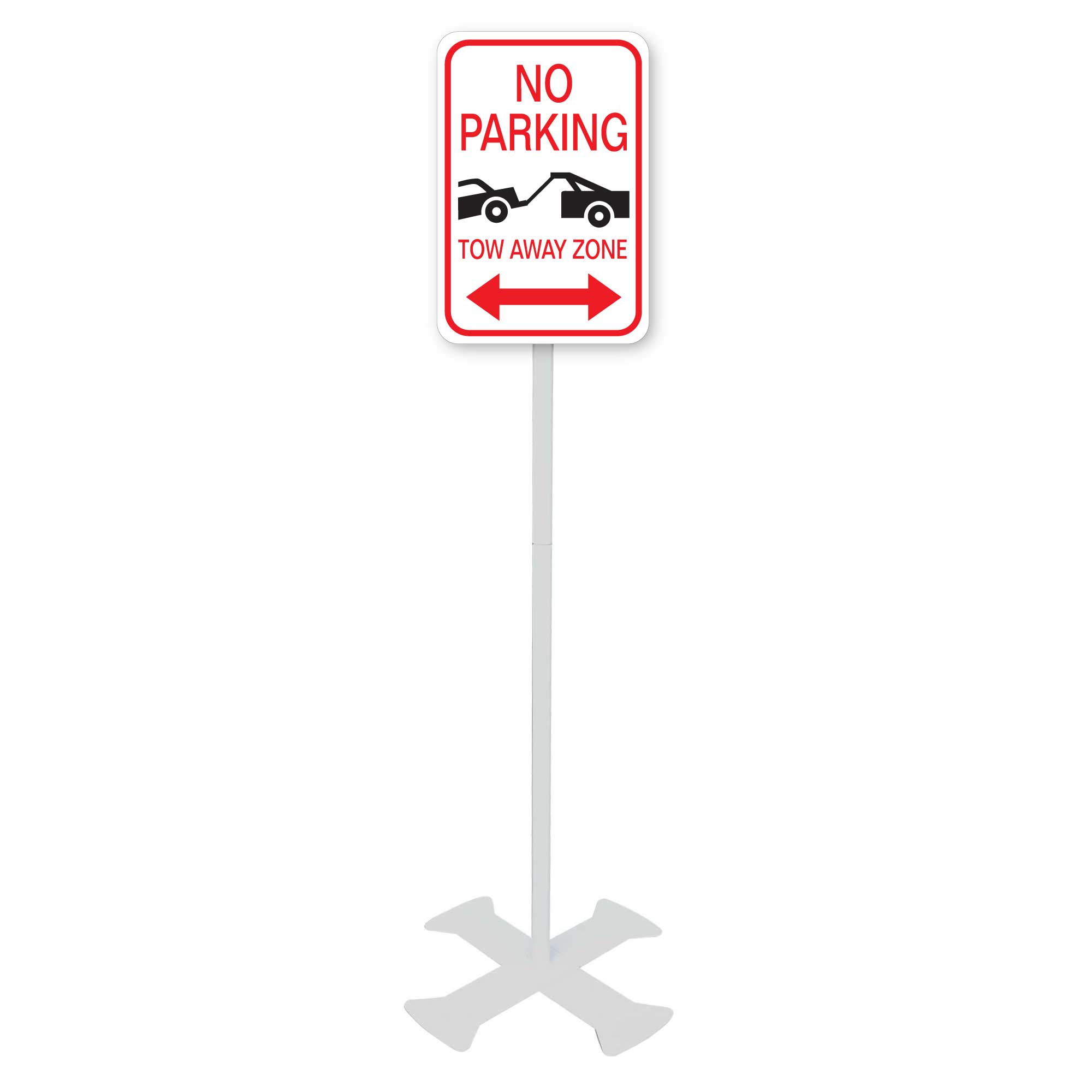 No Parking Tow Away Zone Signs, 4-ft Steel Sign Stand | Plum Grove