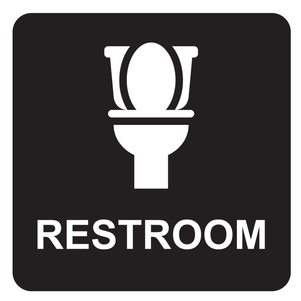 Black Restroom Sign with Toilet Icon | Bathroom Sign