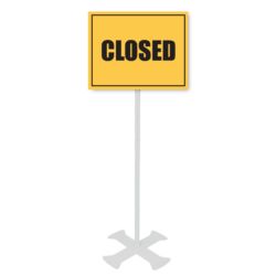 Yellow Closed Sign