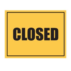 Yellow Closed Sign Stand