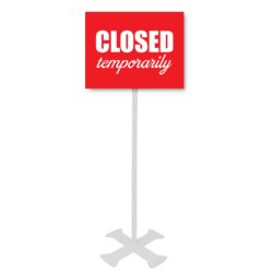 Red Closed Temporarily Sign Stand