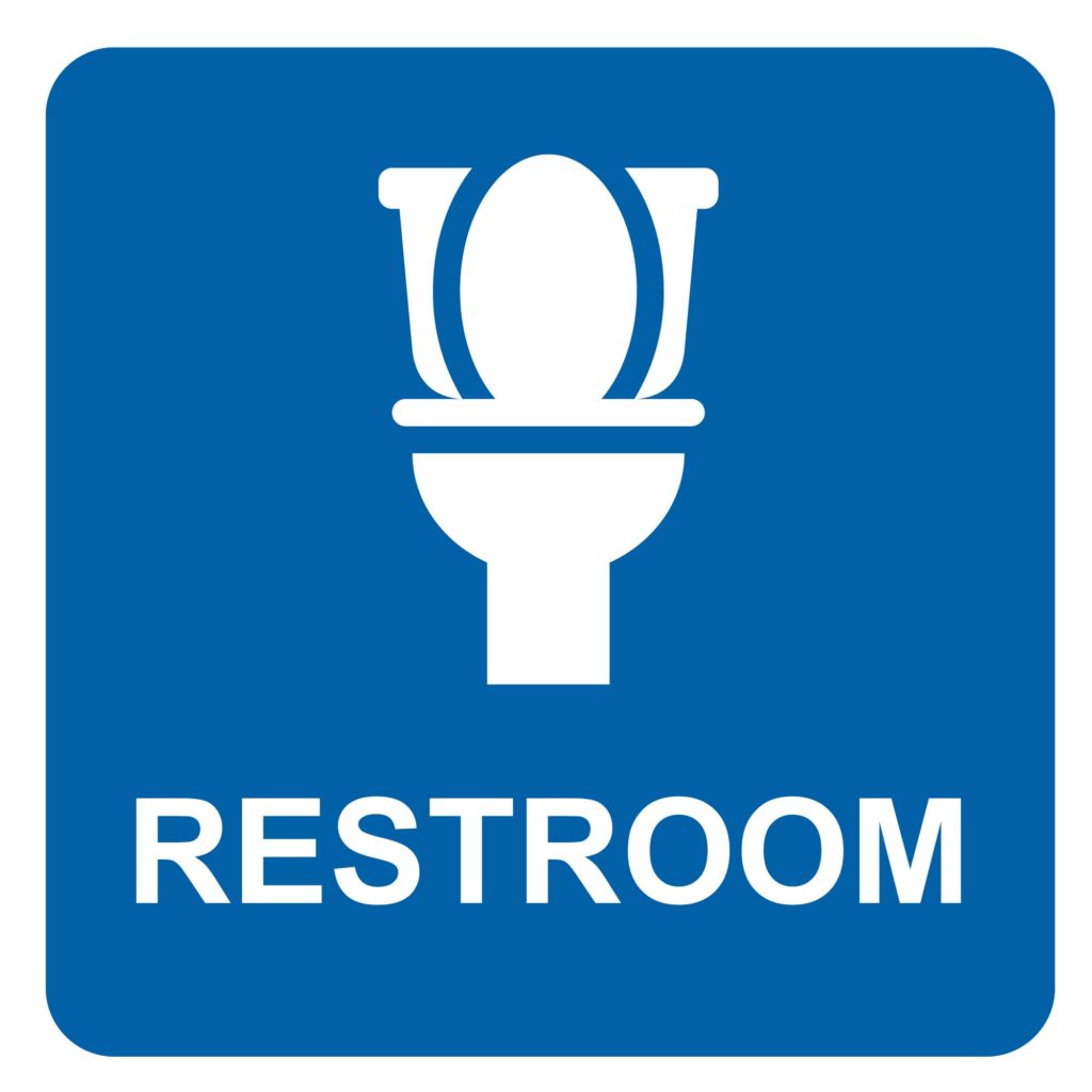 Blue Restroom Sign | Bathroom Sign