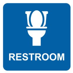 Blue Restroom Sign | Bathroom Sign