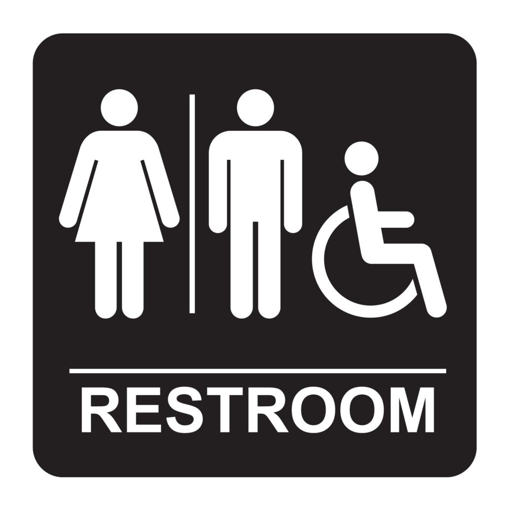 Handicap Bathroom Sign, Accessible Bathroom, 4-ft Floor-standing Sign