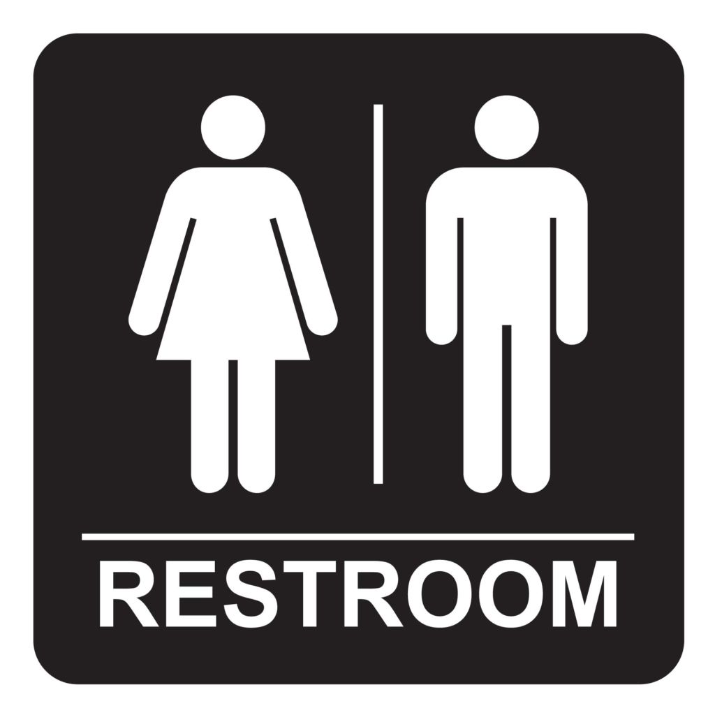 Black Bathroom Sign