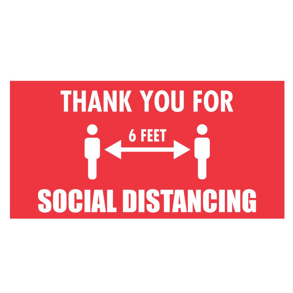 Thank You For 6-Feet Social Distancing Banners