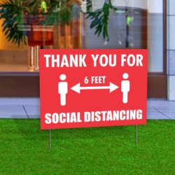 Thank You for 6-Feet Social Distancing Yard Sign